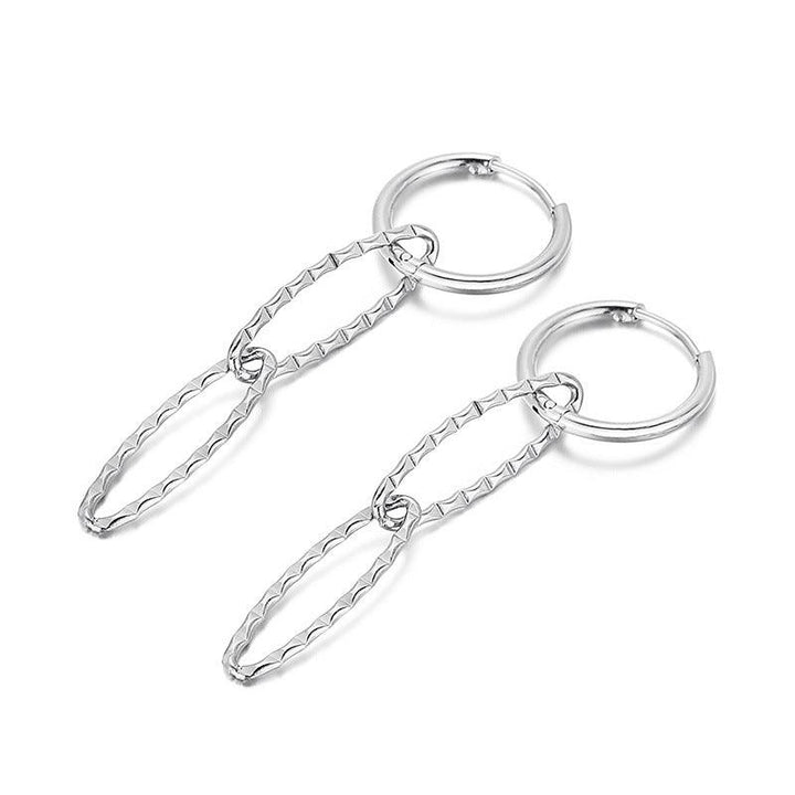 Stainless Steel Chian Drop Earrings - kalen