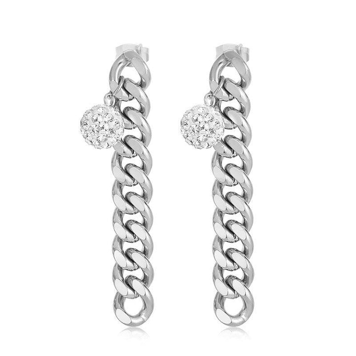 Stainless Steel Chian Drop Earrings - kalen