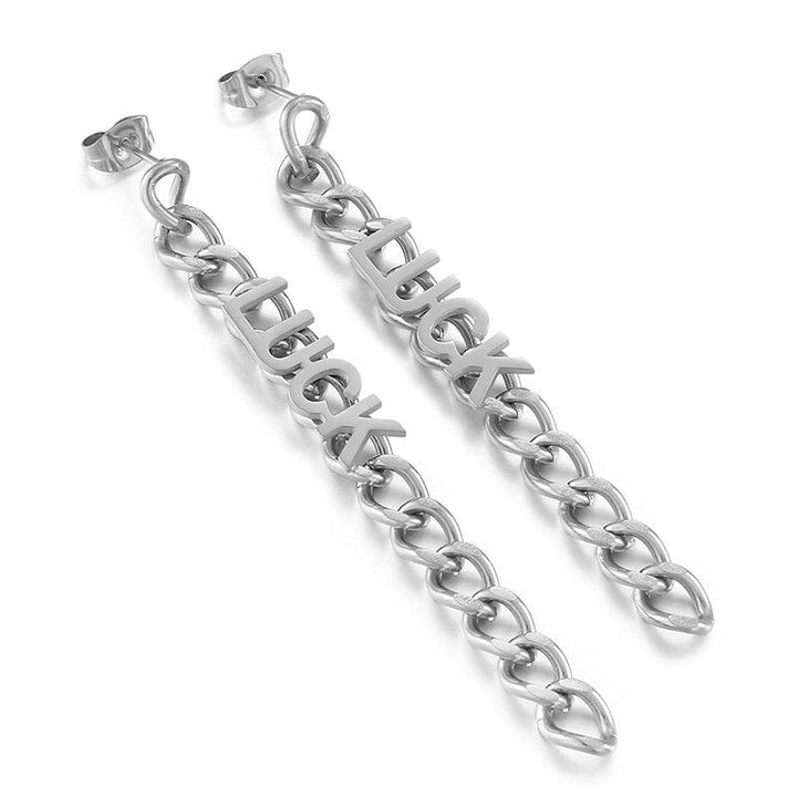 Stainless Steel Chian Drop Earrings - kalen