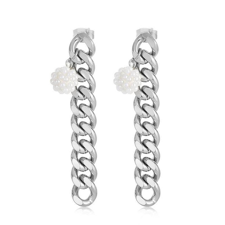 Stainless Steel Chian Drop Earrings - kalen