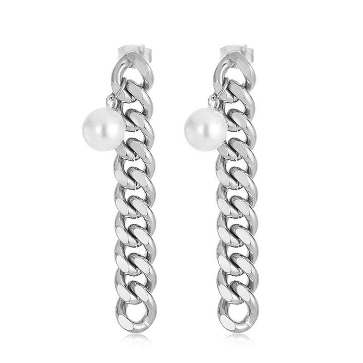 Stainless Steel Chian Drop Earrings - kalen