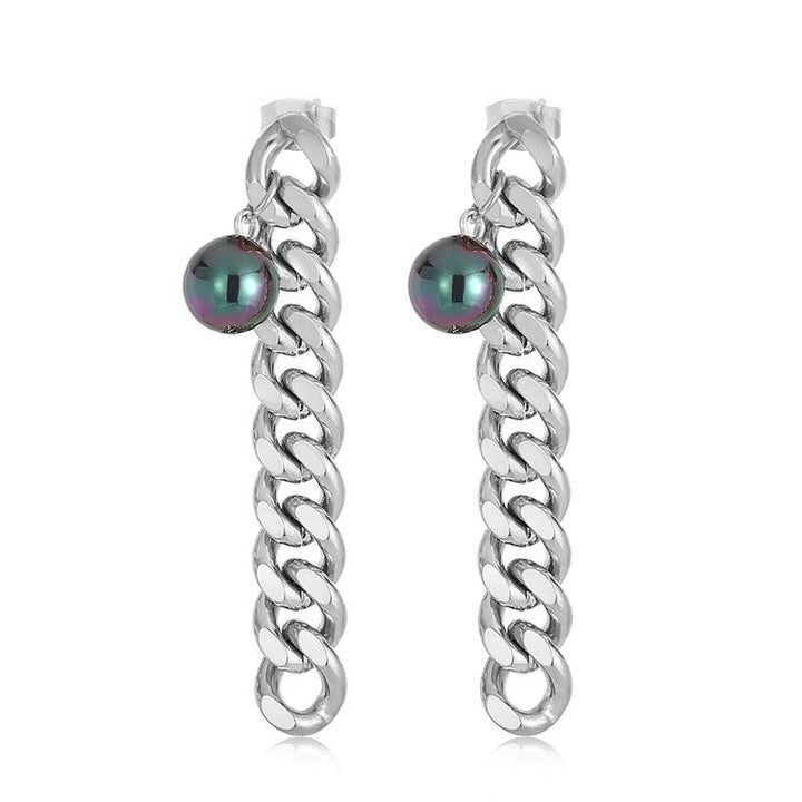 Stainless Steel Chian Drop Earrings - kalen