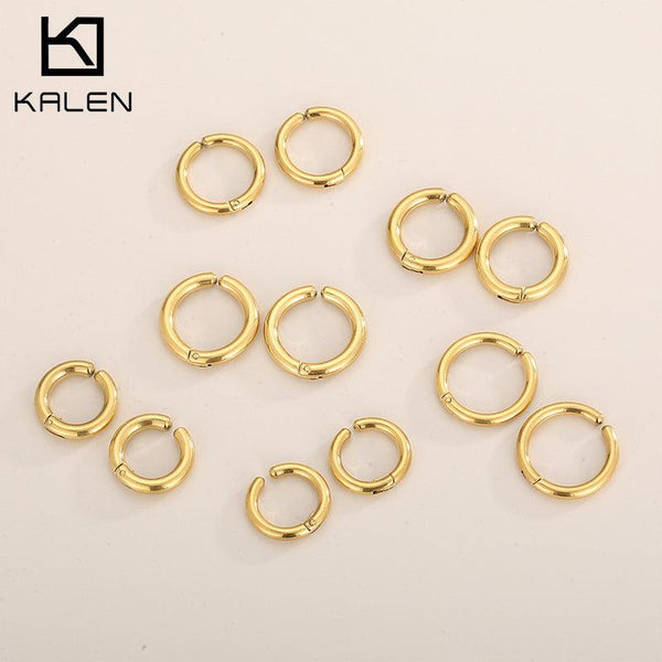 Stainless Steel Circle Hoop Earrings - kalen