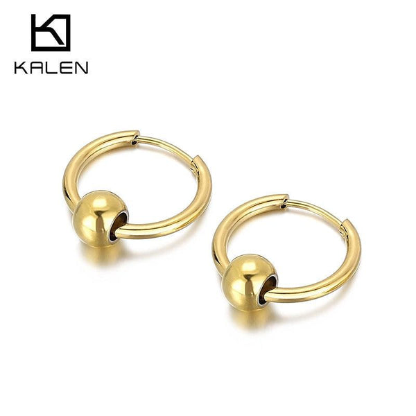 Stainless Steel Circle Hoop Earrings - kalen