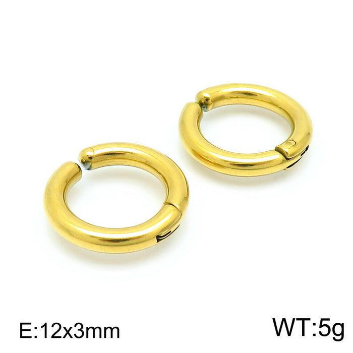 Stainless Steel Circle Hoop Earrings - kalen