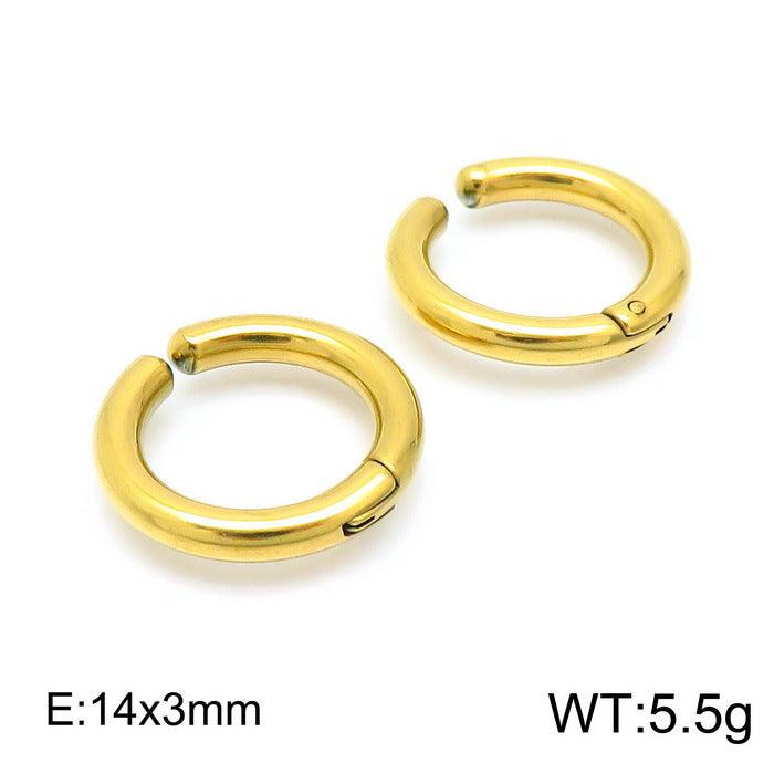 Stainless Steel Circle Hoop Earrings - kalen