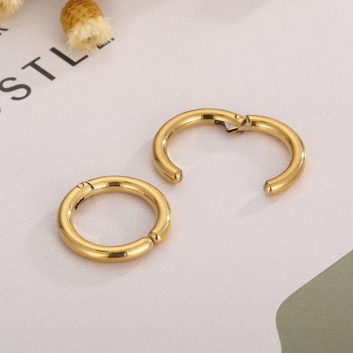 Stainless Steel Circle Hoop Earrings - kalen