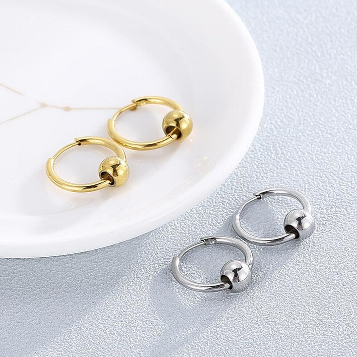 Stainless Steel Circle Hoop Earrings - kalen