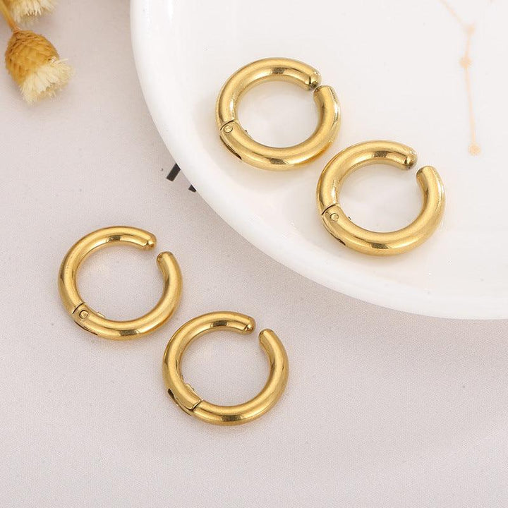 Stainless Steel Circle Hoop Earrings - kalen