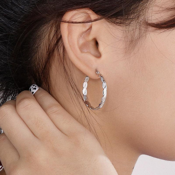 Stainless Steel Circle Hoop Earrings - kalen