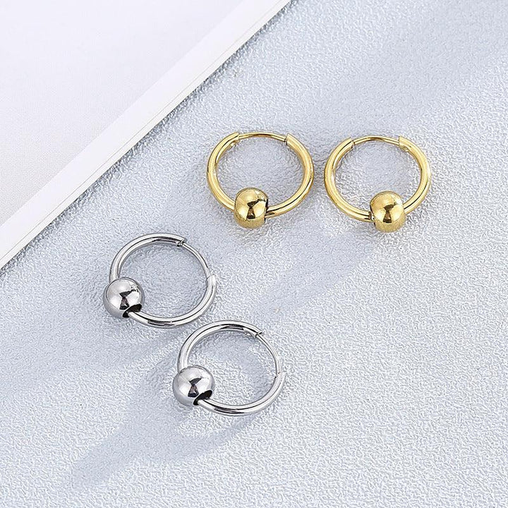 Stainless Steel Circle Hoop Earrings - kalen