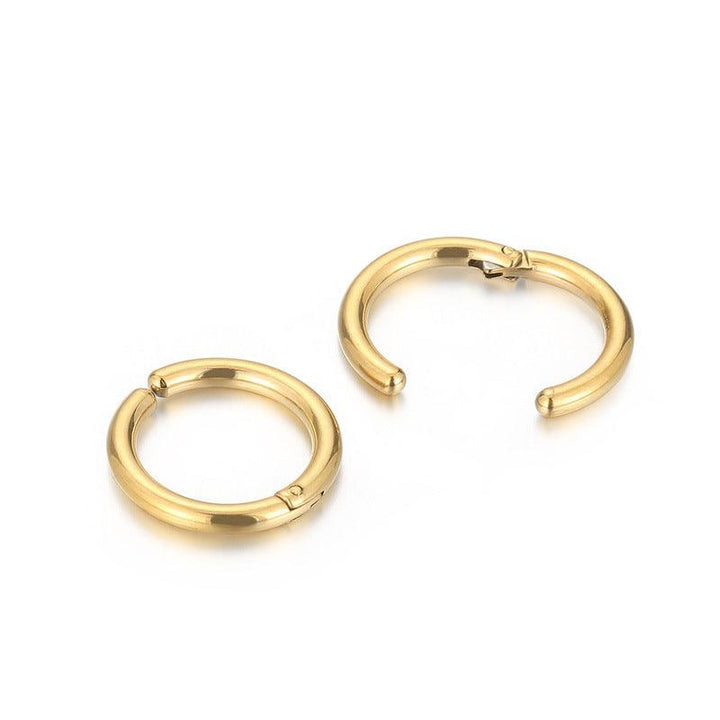 Stainless Steel Circle Hoop Earrings - kalen