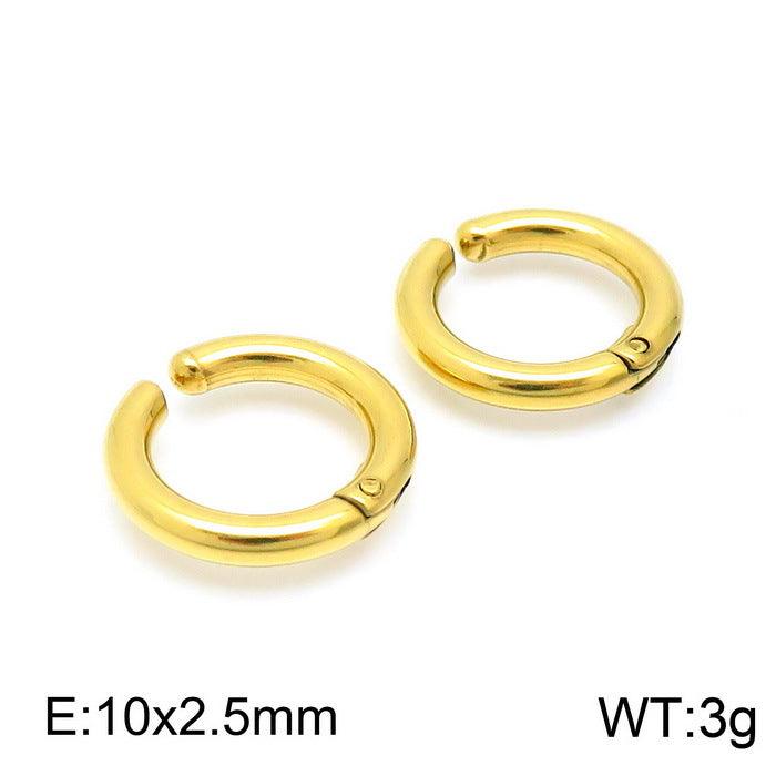 Stainless Steel Circle Hoop Earrings - kalen