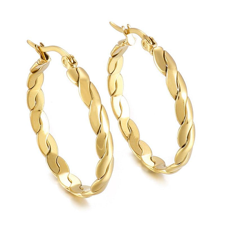 Stainless Steel Circle Hoop Earrings - kalen