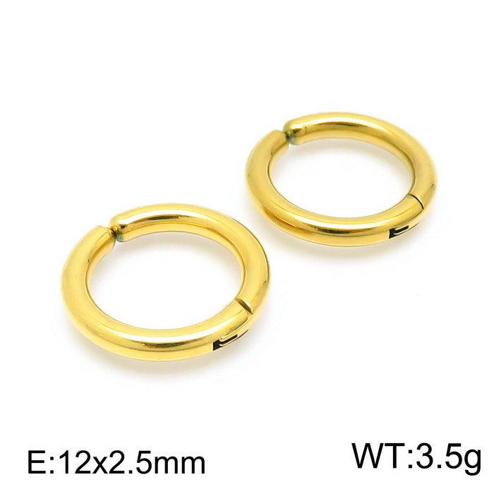 Stainless Steel Circle Hoop Earrings - kalen