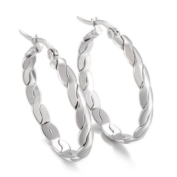 Stainless Steel Circle Hoop Earrings - kalen