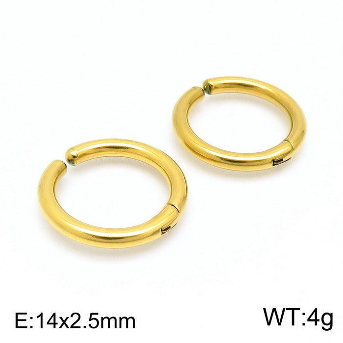 Stainless Steel Circle Hoop Earrings - kalen