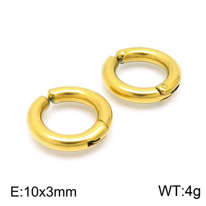 Stainless Steel Circle Hoop Earrings - kalen