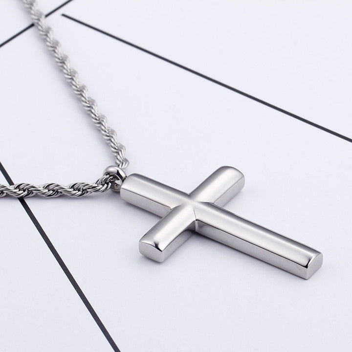 Kalen New Trendy Cross Chain For Men High Polished 60cm Stainless Steel Gold Color Cross Jewelry Necklace Male Cheap Jewelry.