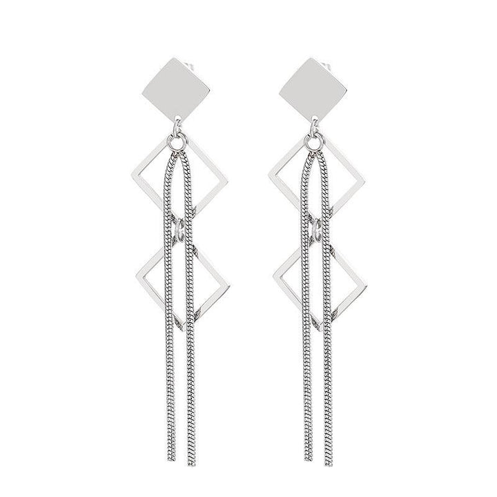 Stainless Steel Crossed Circles Hoop Earrings - kalen