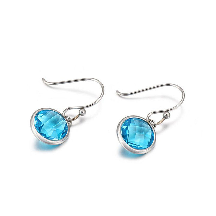 Stainless Steel Crystal Glass Drop Earrings - kalen