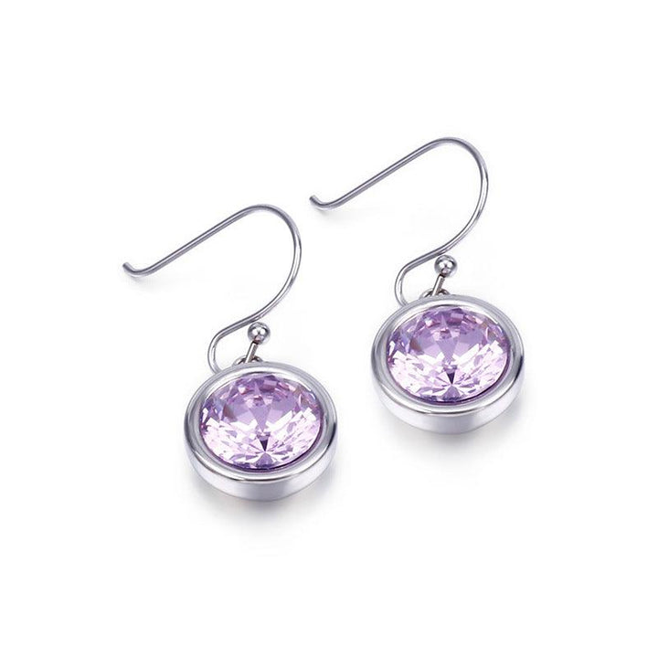 Stainless Steel Crystal Glass Drop Earrings - kalen