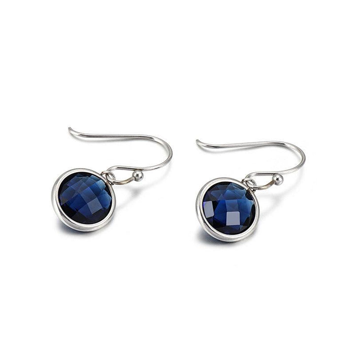 Stainless Steel Crystal Glass Drop Earrings - kalen