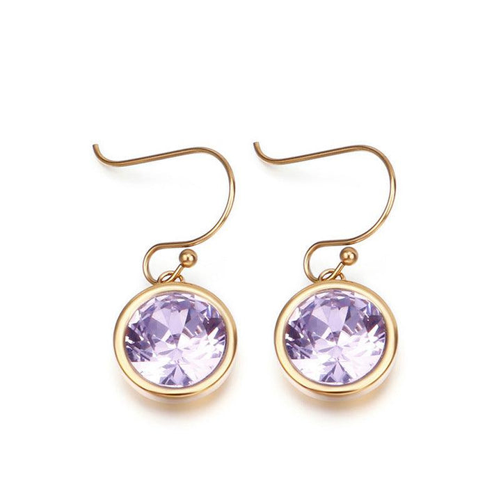 Stainless Steel Crystal Glass Drop Earrings - kalen