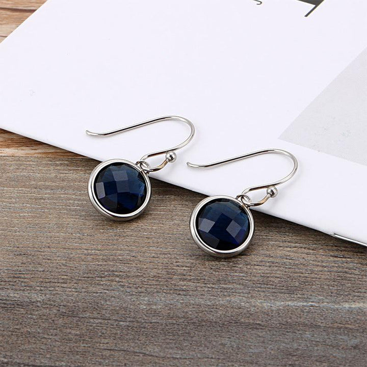 Stainless Steel Crystal Glass Drop Earrings - kalen