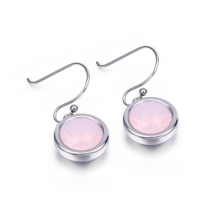 Stainless Steel Crystal Glass Drop Earrings - kalen