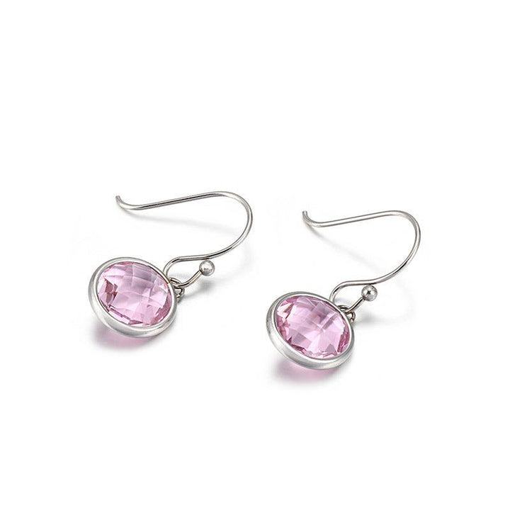 Stainless Steel Crystal Glass Drop Earrings - kalen