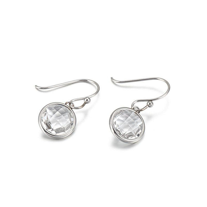 Stainless Steel Crystal Glass Drop Earrings - kalen