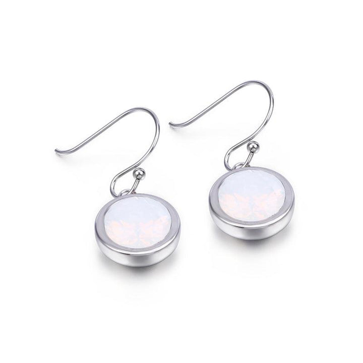 Stainless Steel Crystal Glass Drop Earrings - kalen