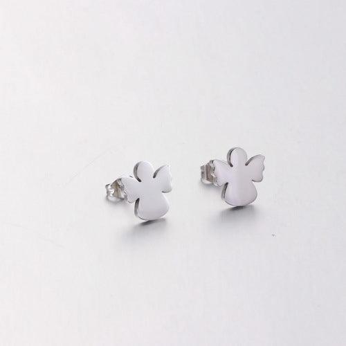 Stainless Steel Cute Angle Stub Earrings - kalen