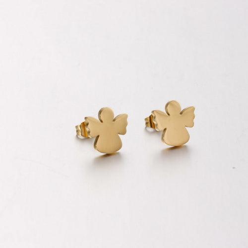 Stainless Steel Cute Angle Stub Earrings - kalen