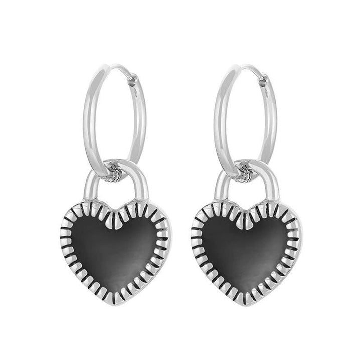 Stainless Steel Heart Hoop Earrings - kalen