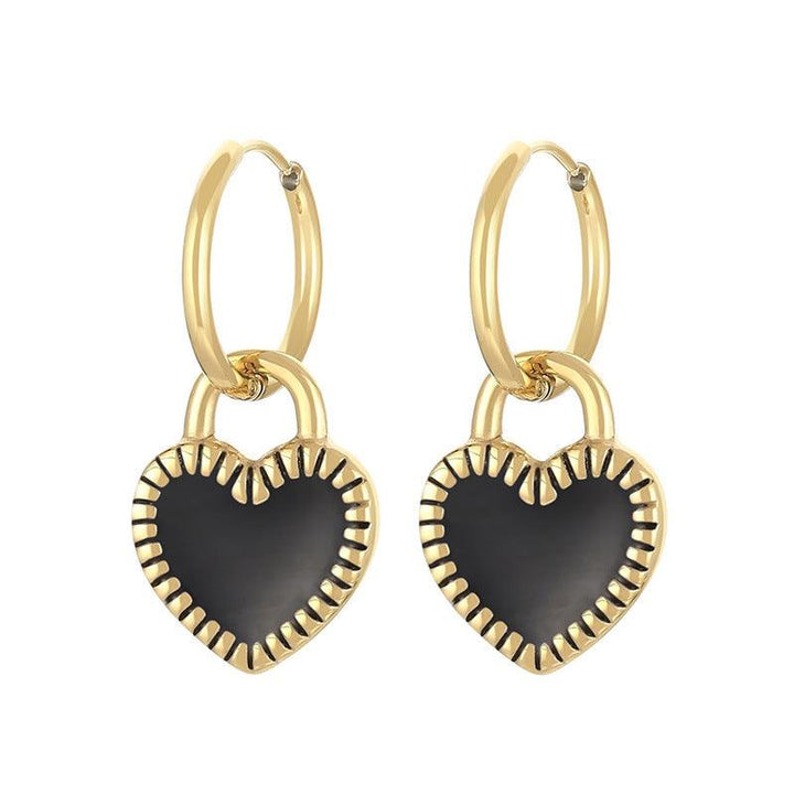 Stainless Steel Heart Hoop Earrings - kalen