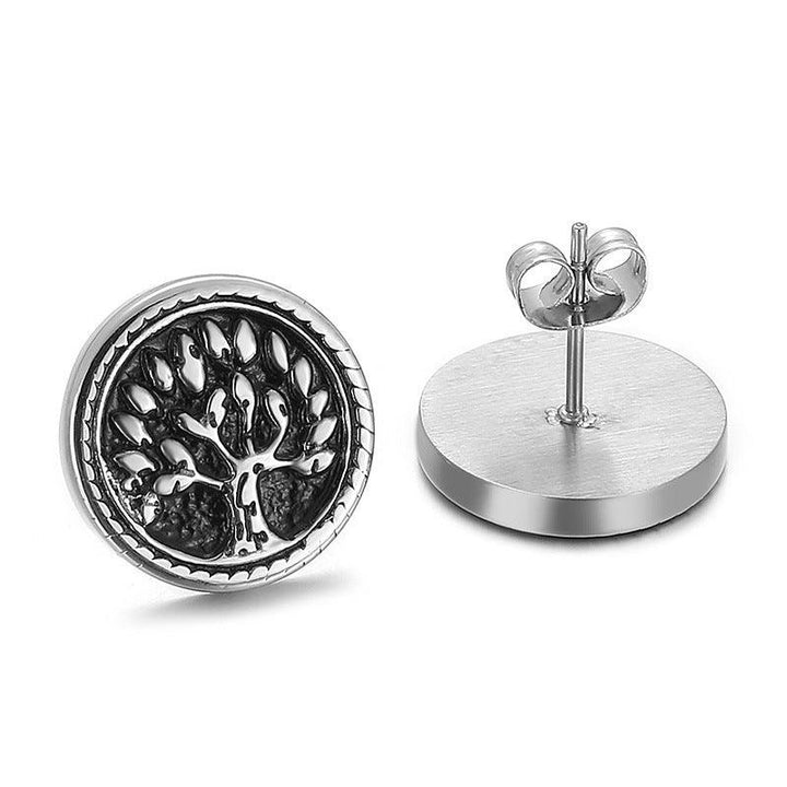 Stainless Steel Enamel Round Stub Earrings - kalen