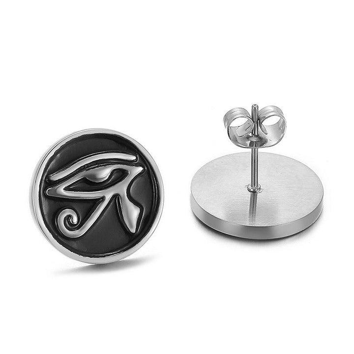 Stainless Steel Enamel Round Stub Earrings - kalen