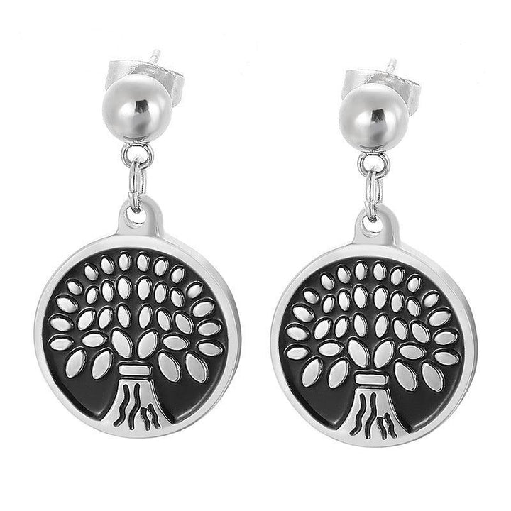 Stainless Steel Enamel Round Stub Earrings - kalen