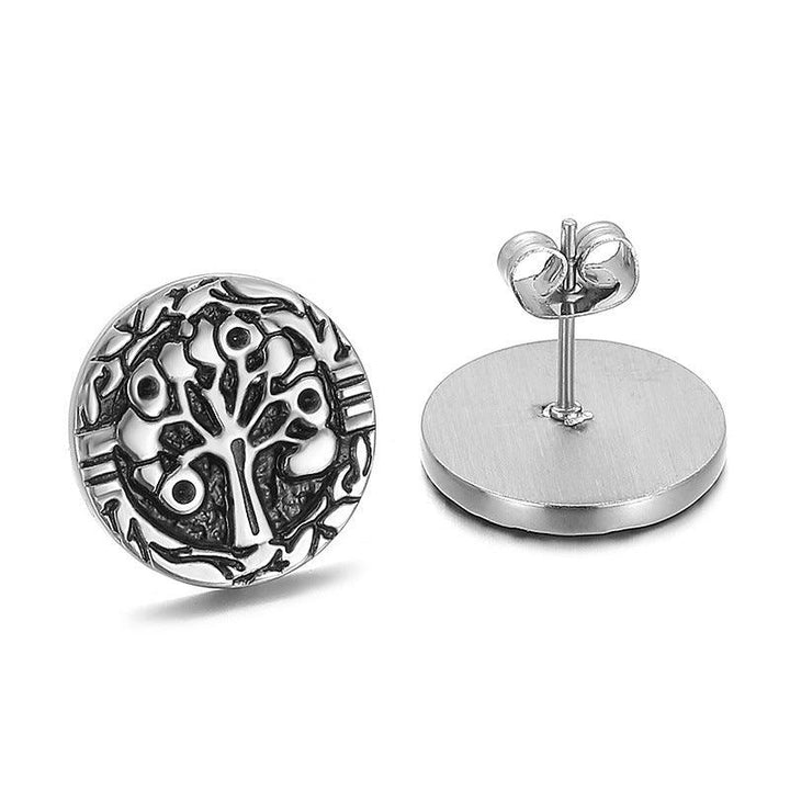 Stainless Steel Enamel Round Stub Earrings - kalen