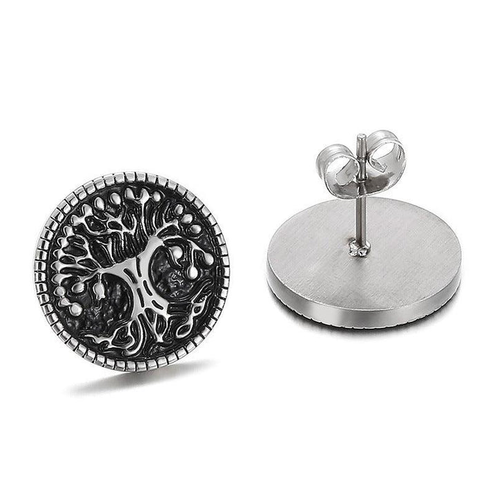 Stainless Steel Enamel Round Stub Earrings - kalen