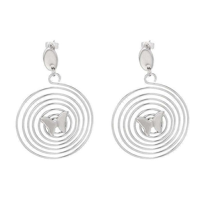 Stainless Steel Flower Drop Earrings - kalen