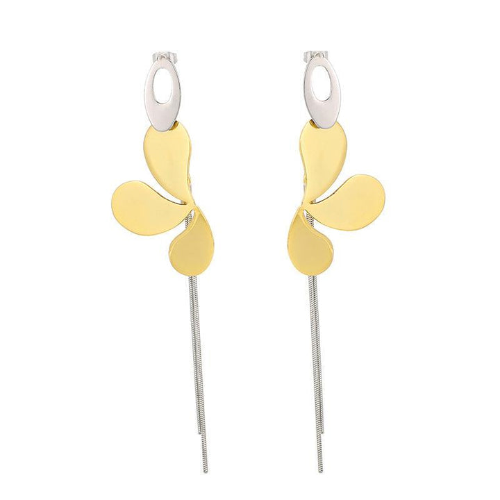 Stainless Steel Flower Drop Earrings - kalen