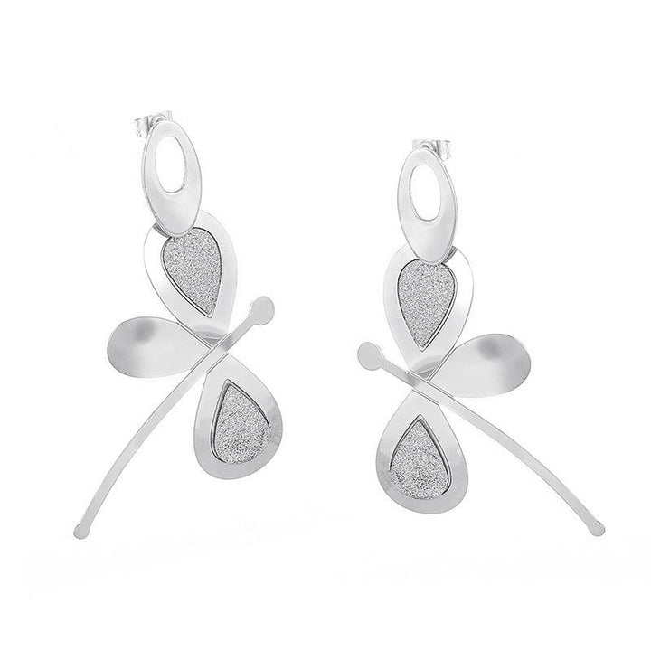 Stainless Steel Flower Drop Earrings - kalen