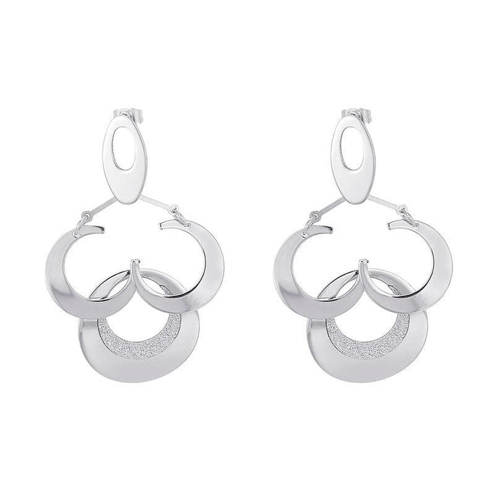 Stainless Steel Flower Drop Earrings - kalen