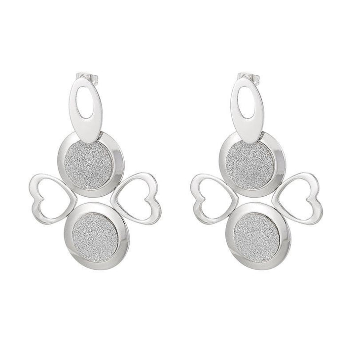 Stainless Steel Flower Drop Earrings - kalen