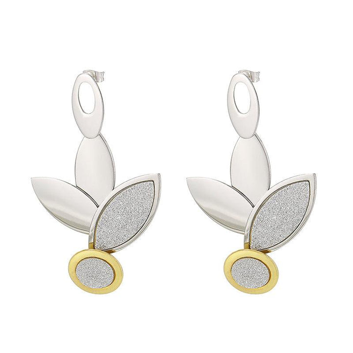 Stainless Steel Flower Drop Earrings - kalen