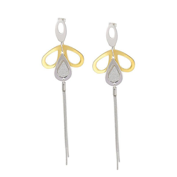 Stainless Steel Flower Drop Earrings - kalen