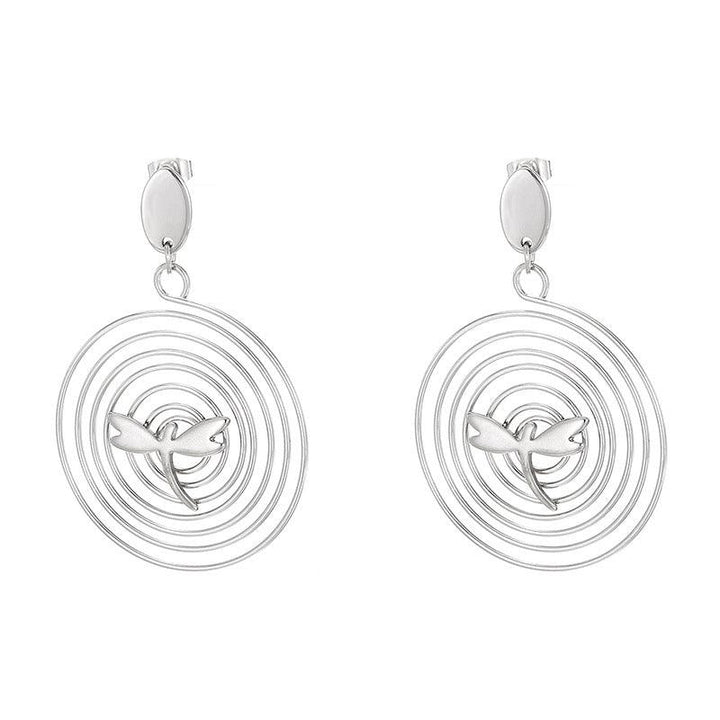 Stainless Steel Flower Drop Earrings - kalen